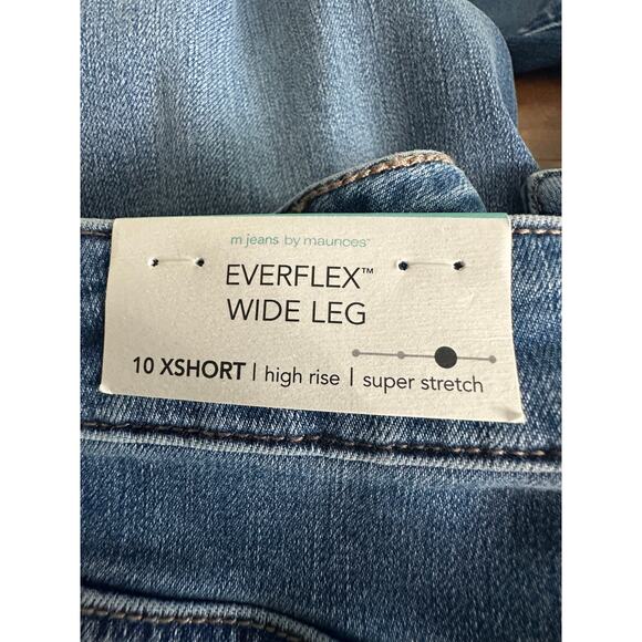 NWT Maurices Everflex Jeans Wide Leg 10 Short Petite High Rise Stretch Denim $65 - Picture 7 of 10